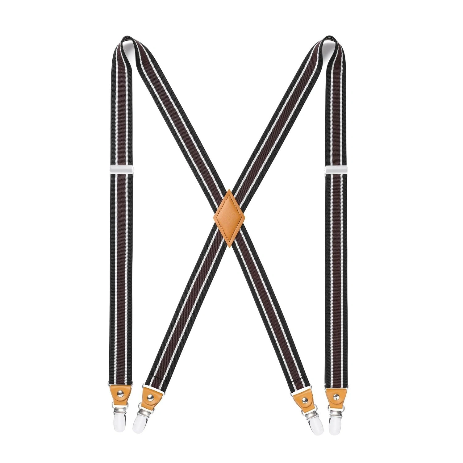 Black & White Suspenders: Classic Adjustable Style for Every Occasion. Elevate Your Look.
